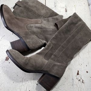 BCBGeneration Shoes - Over the Knee High Suede Leather Boots Olive Gray BCBGeneration Shoes - Over the Knee High Suede Leather Boots Olive Gray